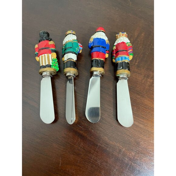 Vintage Christopher Radko Nutcracker Cheese Spreaders Set Of 4 - Picture 4 of 5